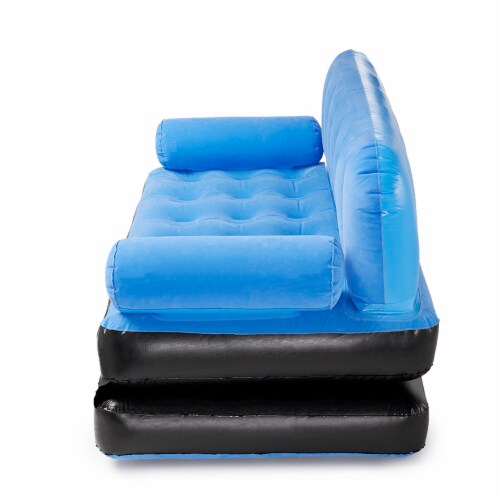 Bestway Multi Max Inflatable Air Couch or Double Bed with AC Air Pump, Blue Perspective: top