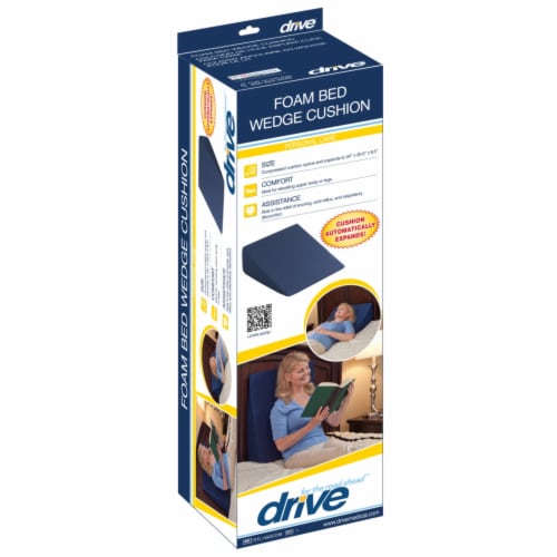 Drive Medical Compressed Bed Wedge Cushion-Blue Perspective: top