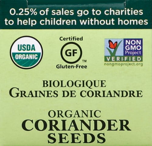 Spicely Organics Coriander Seeds Perspective: top