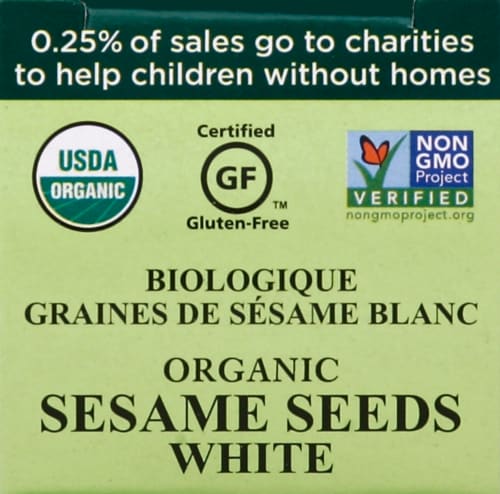 Spicely Organics White Sesame Seeds Perspective: top
