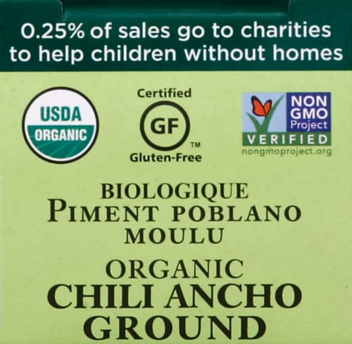 Spicely® Organics Ground Ancho Chili Perspective: top