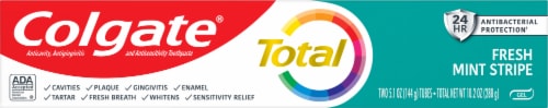 Colgate® Fresh Mint Stripe Toothpaste Value Pack Perspective: top