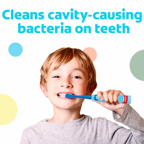 Colgate Battery Powered Bluey Toothbrush for Kids Ages 3+ Extra Soft Perspective: top