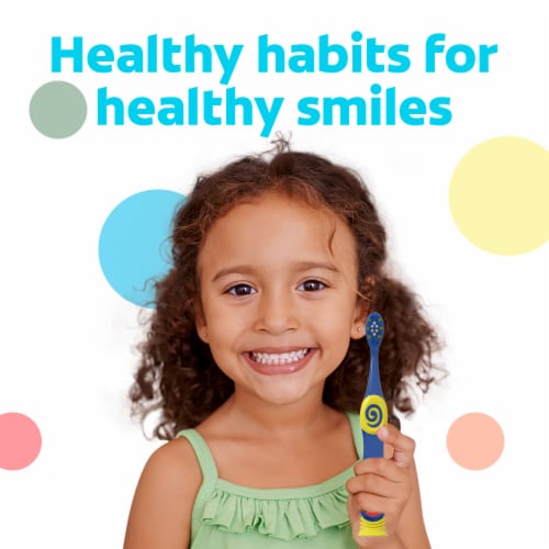 Colgate Bluey Toothbrushes for Kids with Extra Soft Bristles and Suction Cup Perspective: top