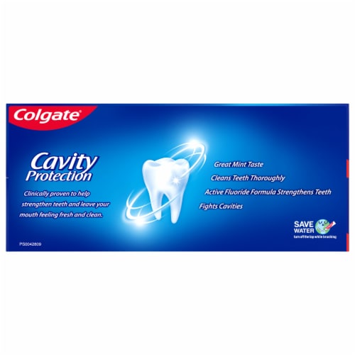 Colgate Cavity Protection Toothpaste with Fluoride Great Regular Flavor Perspective: top