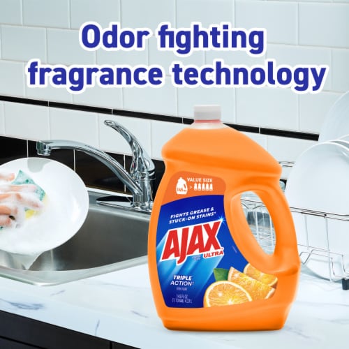 Ajax Ultra Triple Action Orange Scent Liquid Dish Soap Perspective: top