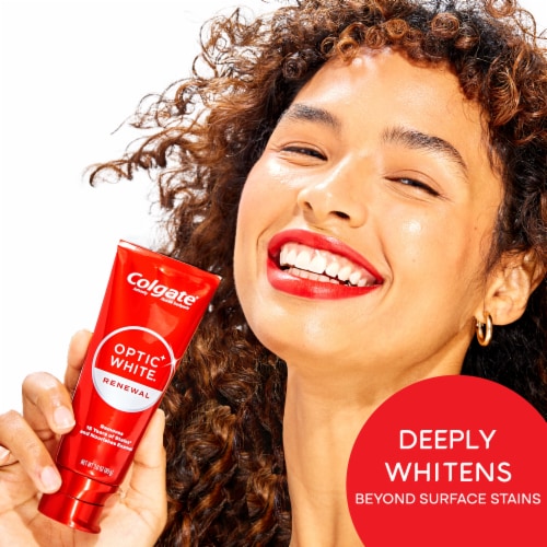 Colgate Optic White Renewal Whitening Toothpaste Brilliant Shine Perspective: top