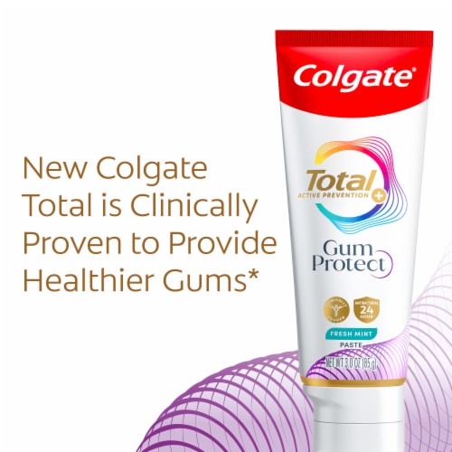 Colgate Total Active Prevention Gum Protect Fresh Mint Toothpaste Perspective: top