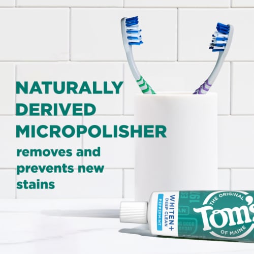 Tom’s of Maine Whiten Plus Deep Clean Whitening Toothpaste with Peppermint Flavor Perspective: top
