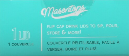 Masontops Multi Top Reusable Flip Cap Lids - Black Perspective: top