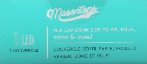 Masontops Multi Top Reusable Flip Cap Lids - Black Perspective: top
