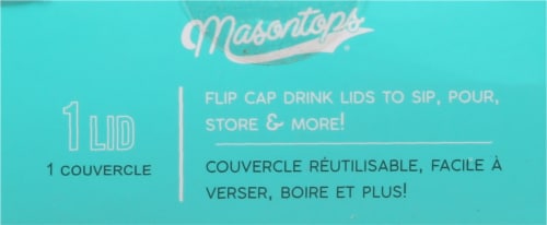 Masontops Multi Top Reusable Flip Cap Wide-Mouth Lid - Black Perspective: top