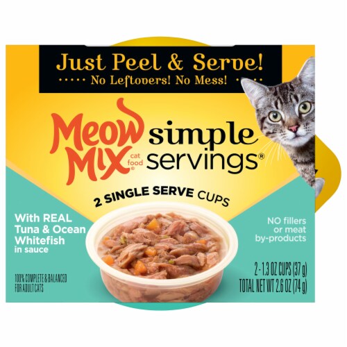 Meow Mix Simple Servings Tuna & Ocean Whitefish Wet Cat Food Perspective: top