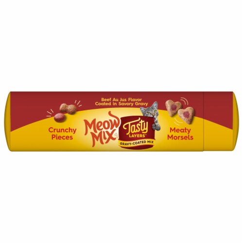 Meow Mix® Tasty Layers™ Beef Au Jus Flavor Coated in Savory Gravy Dry Cat Food Perspective: top