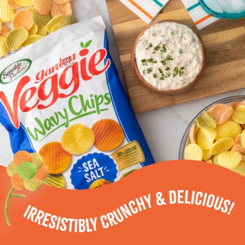 Sensible Portions® Veggie Wavy Chips™, Gluten-Free – Sea Salt Flavor Perspective: top