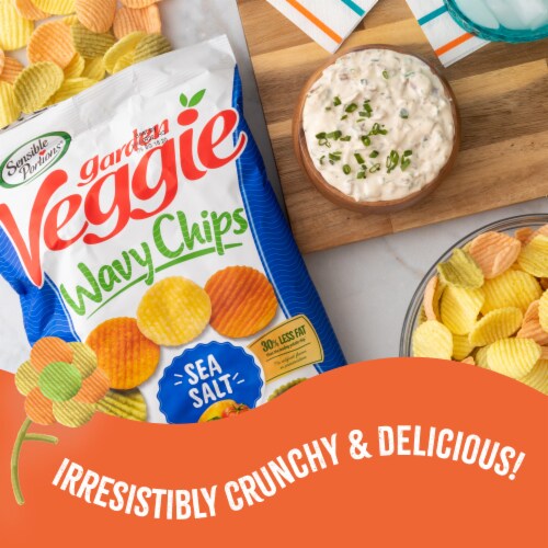 Sensible Portions® Veggie Wavy Chips™, Gluten-Free – Sea Salt Flavor Perspective: top