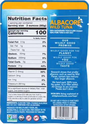 Wild Planet Albacore Wild Tuna Pouch Perspective: top