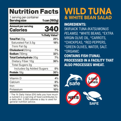 Wild Planet Ready to Eat Tuna White Bean Salad Bowl Perspective: top