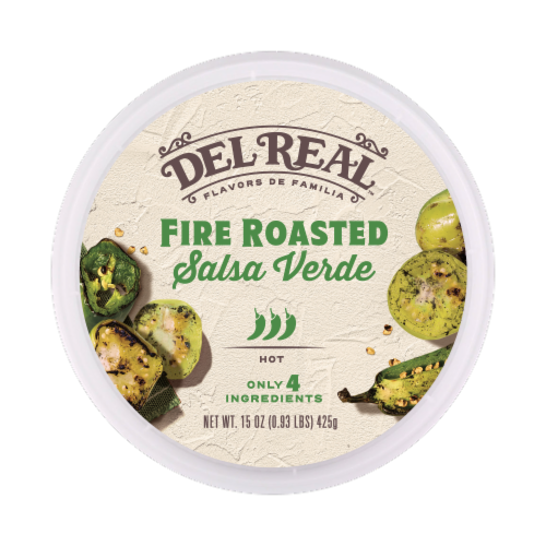 Del Real™ Foods Fire Roasted Green Salsa Perspective: top