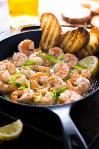 Great American Seafood Raw Peeled & Deveined Tail Off White Shrimp Perspective: top