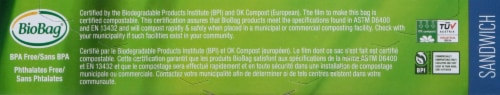 BioBag Resealable Compostable Sandwich Bags Perspective: top