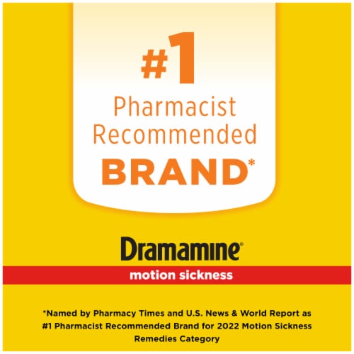 Dramamine Motion Sickness Orange Flavored Chewable Tablets Perspective: top
