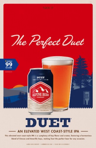 Alpine Beer Company Duet IPA 6-pk 12oz Cans Perspective: top