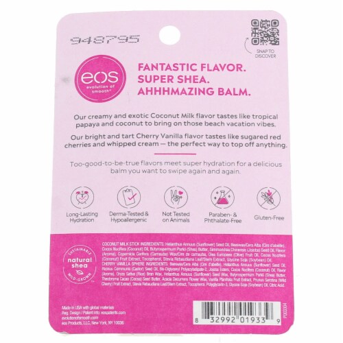 eos Super Soft Shea Lip Balm Stick/Sphere Combo, Cherry Vanilla, 2 Ct, 1 -  Jay C Food Stores