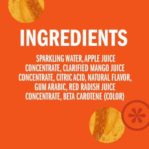 IZZE No Sugar Added Mango Sparkling Juice Beverage Blend Perspective: top