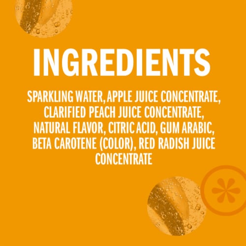 IZZE No Sugar Added Peach Sparkling Juice Beverage Blend Perspective: top