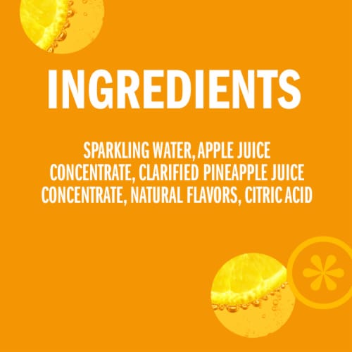 IZZE No Sugar Added Pineapple Sparkling Juice Beverage Blend Perspective: top