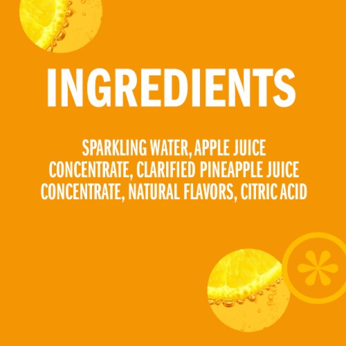 IZZE No Sugar Added Pineapple Sparkling Juice Beverage Blend Perspective: top