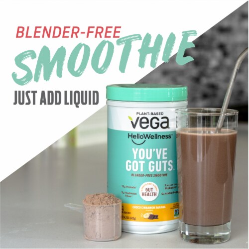 Vega® Hello Wellness™ Choco Cinnamon Banana Blender Free Smoothie Perspective: top