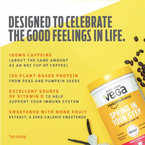 Vega® Hello Wellness™ Spring In Your Step™ Vanillla Cappuccino Blender Free Smoothie Mix Perspective: top