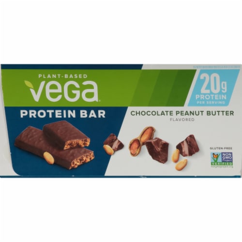 Vega Chocolate Peanut Butter Protein Bars 12 Count Perspective: top