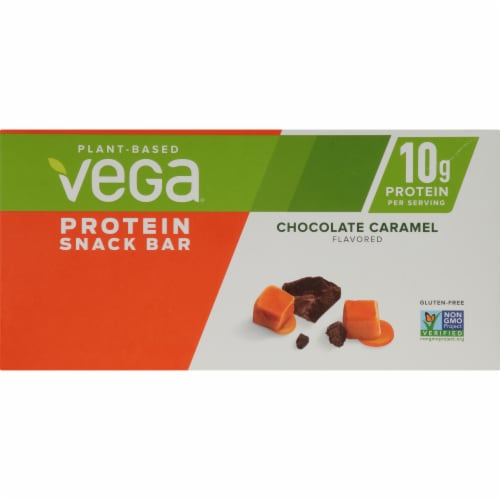 Vega Chocolate Caramel Protein Snack Bars 12 Count Perspective: top