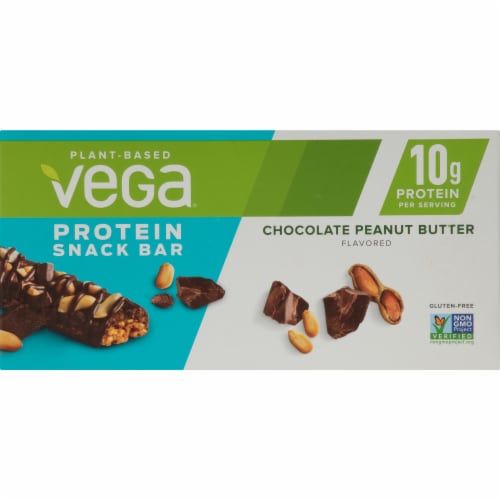 Vega Chocolate Peanut Butter Protein Snack Bars Perspective: top