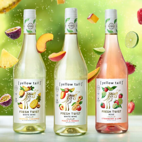 Yellow Tail Fresh Twist Strawberry And Lime Australia Flavored Wine Perspective: top