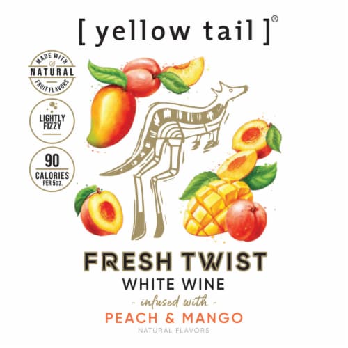 Yellow Tail Fresh Twist Peach And Mango Australia Flavored Wine Perspective: top