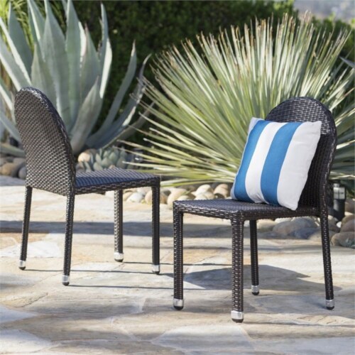 Noble house sales stackable wicker chairs