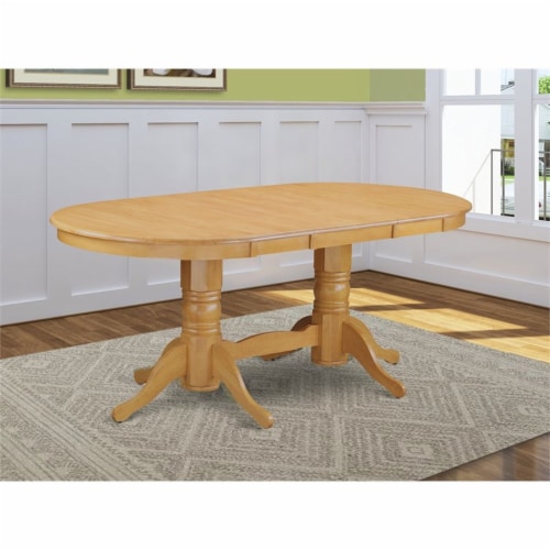 Double pedestal oval shop dining table