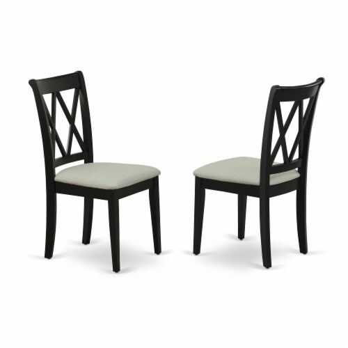 DLNO5-OAK-W 5 Pc small Kitchen Table set-round Table and 4 Dining Chairs. Perspective: top