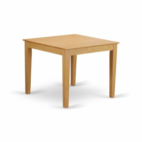 East West Furniture Oxford 3-piece Wood Kitchen Table and Dining Chairs in Oak Perspective: top