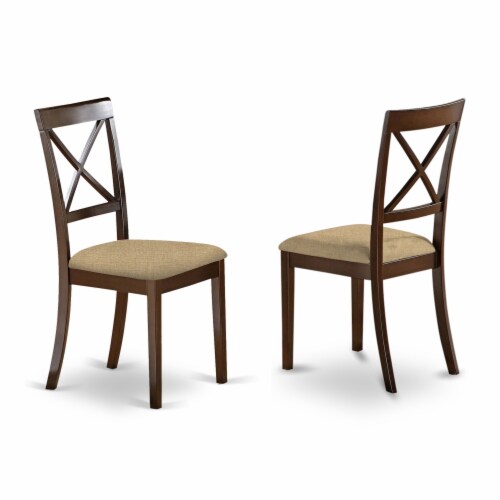 East West Furniture Avon 7-piece Wood Dinette Set in Buttermilk/Cherry Perspective: top