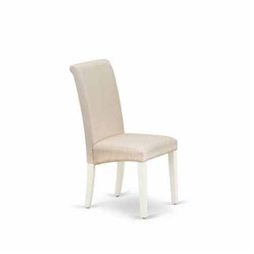 East West Furniture Barry 42  Wood Dining Chairs in White/Cream (Set of 2) Perspective: top
