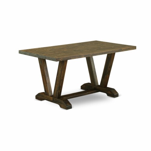 Dining Set 5 Pcs- 4 Chairs And Dining Table - Mahogany. Perspective: top