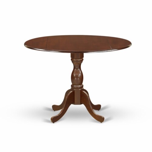 East West Furniture Dublin 3-piece Wood Dining Set in Mahogany/Dark Khaki Perspective: top