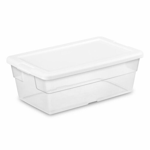 Sterilite 70 Quart Ultra Storage Container Box (4 Pack) & 6 Quart Tote (12 Pack) Perspective: top