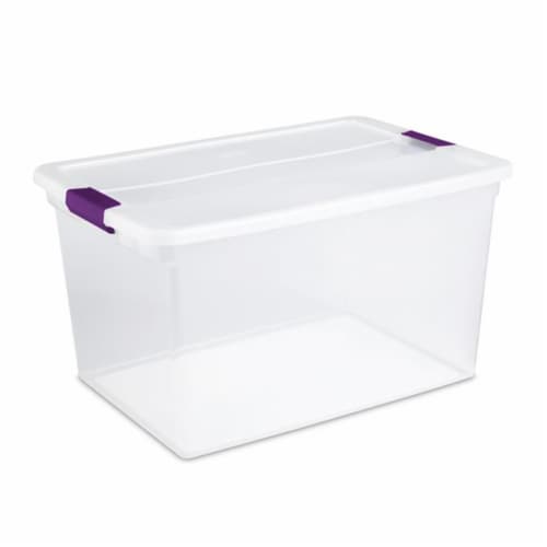 Sterilite 64 qt Latching Plastic Holiday Storage Bin Clear Container, (12 Pack)