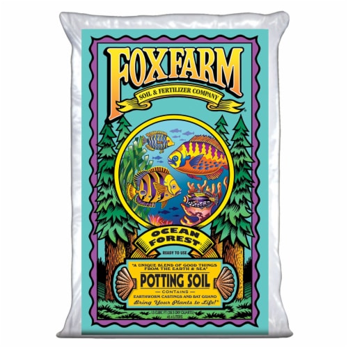 Foxfarm (2)FX14047+FX14000 Happy Frog Organic Mix & Ocean Forest Plant Soil Mix Perspective: top